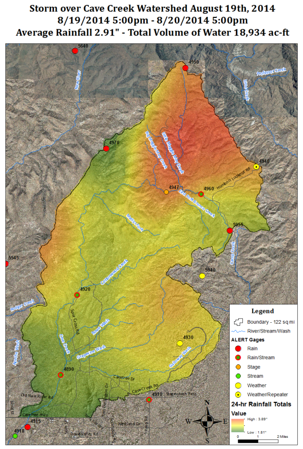 Rain Map - Cave Buttes Dam Watershed