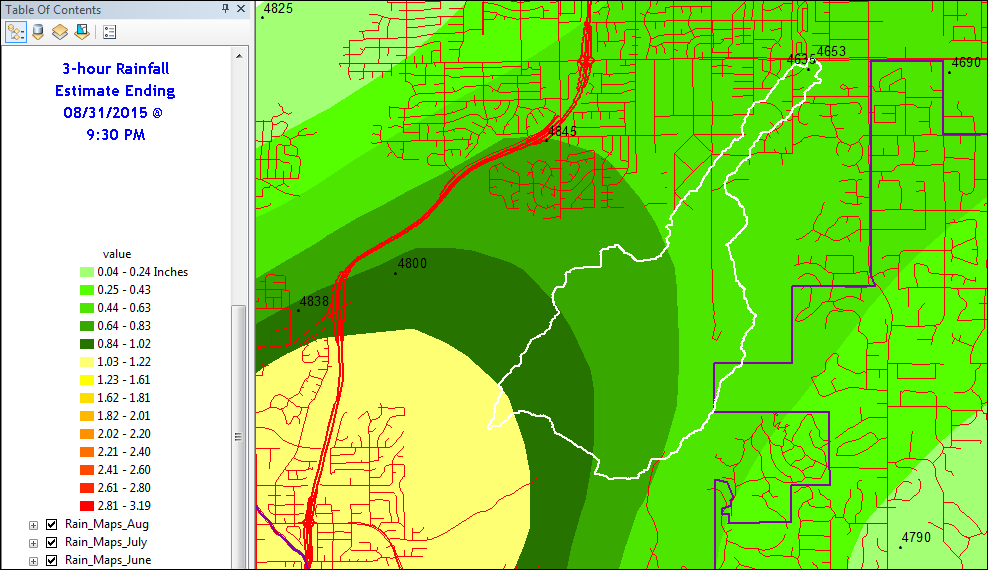 Tatum Basin Rain Map